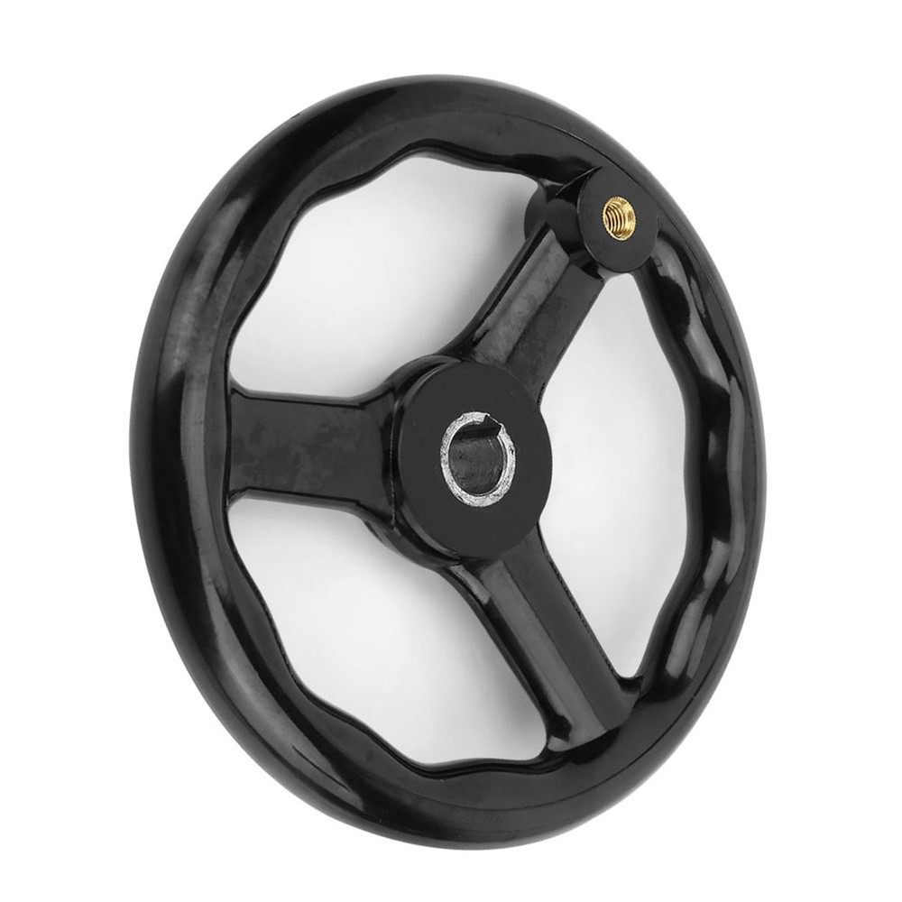 200*18mm Black Bakelite 3 Spoked Lathe Handwheel With Handle For Machine Tool