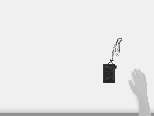 Black VERTICAL ID Neck Pouch With Adjustable Lanyard