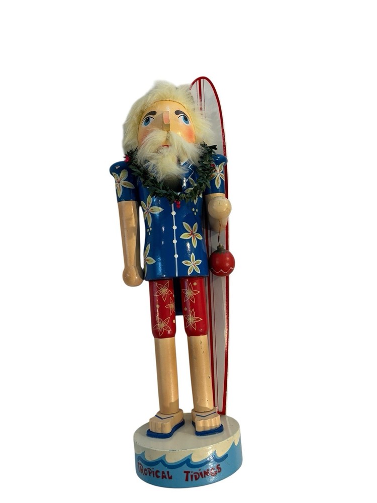 Nutcracker Hawaiian Christmas Beach Surfer with Surf Board