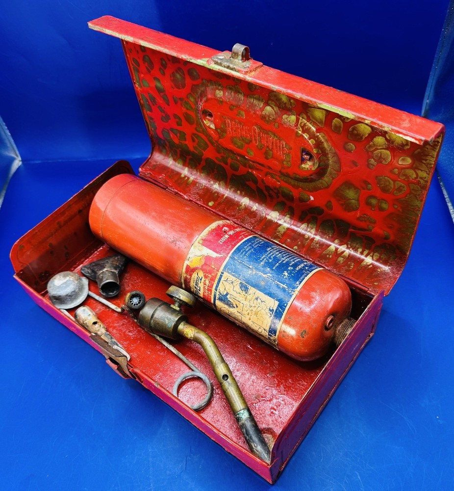 Vintage Bernzomatic Torch Kit Empty Propane Cylinder Multi Head Kit