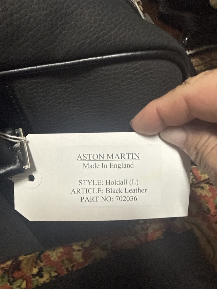 Aston Martin Black Leather Holdall - Large