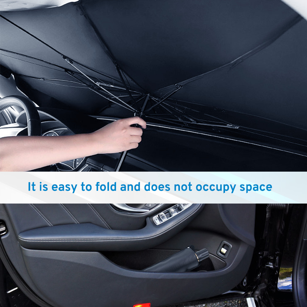 Universal Sun Shade Windshield Foldable Car Cover Compact 45" Silver