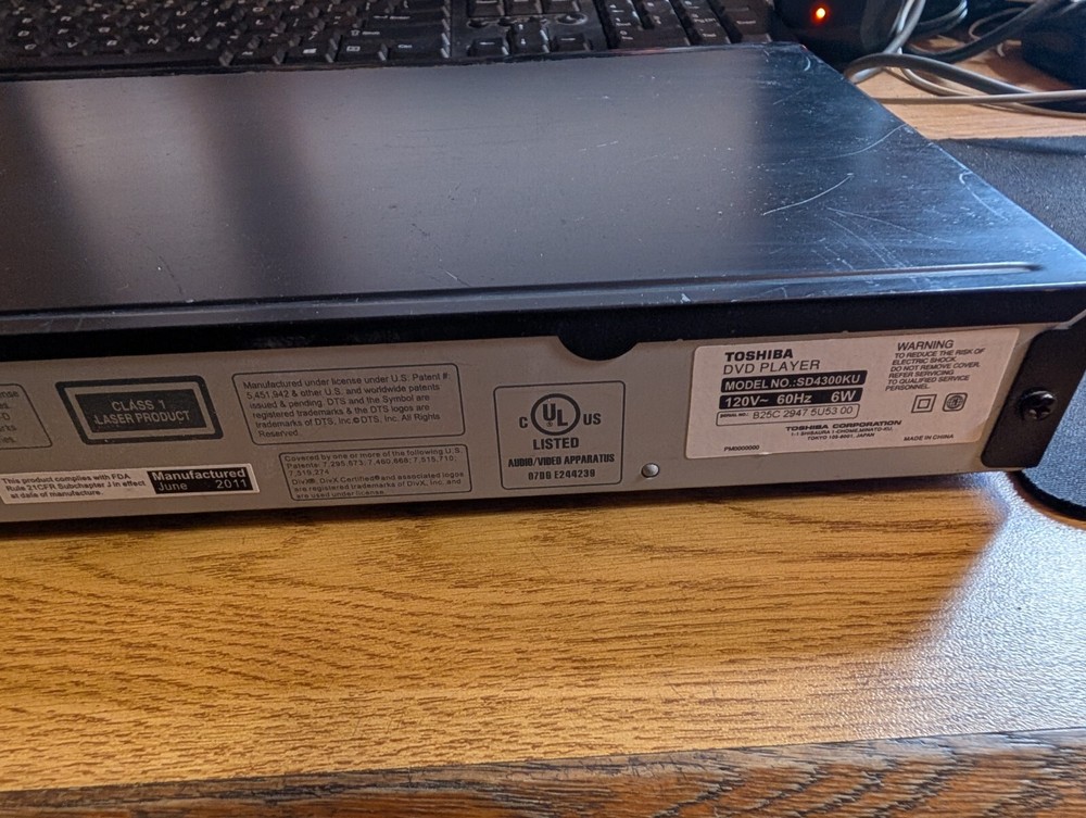 Toshiba DVD Player SD4300 Progressive Scan Slim NO ERROR CODES