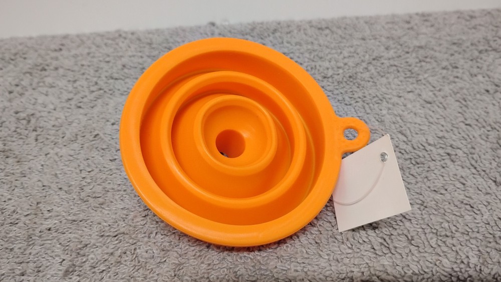 5 New Orange Silicone Extendable & Collapsible Funnels. ( 03 )