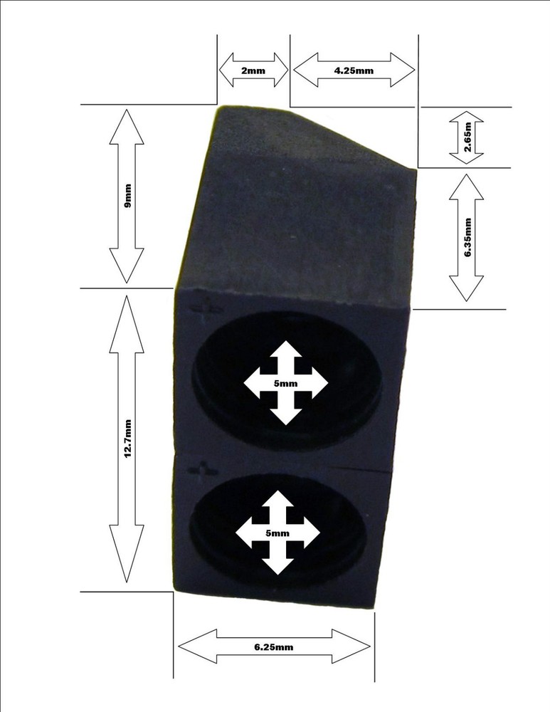 10x 5mm LED Holder Adjustable Dual Socket Mount Vertical Horizontal Right Angle