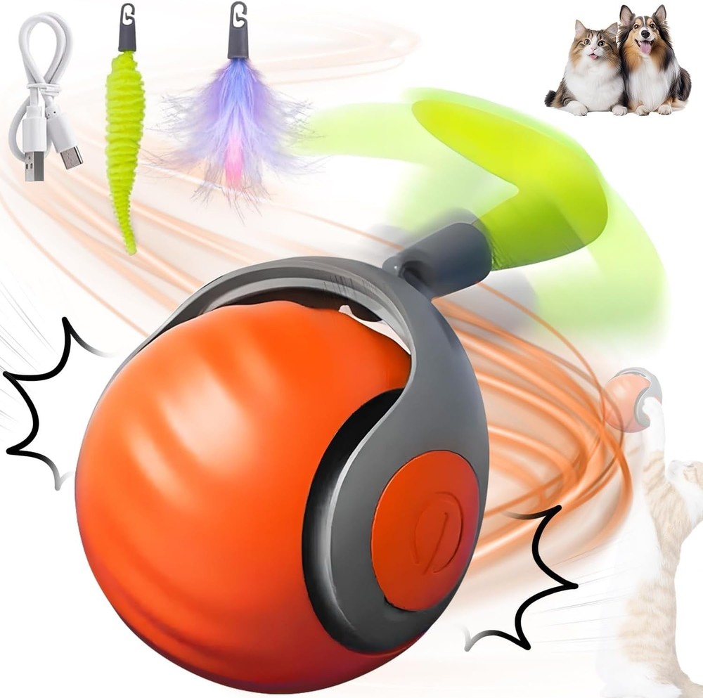 Smart Interactive Cat Toy Ball – Automatic Self-Rolling Motion Play for Cats