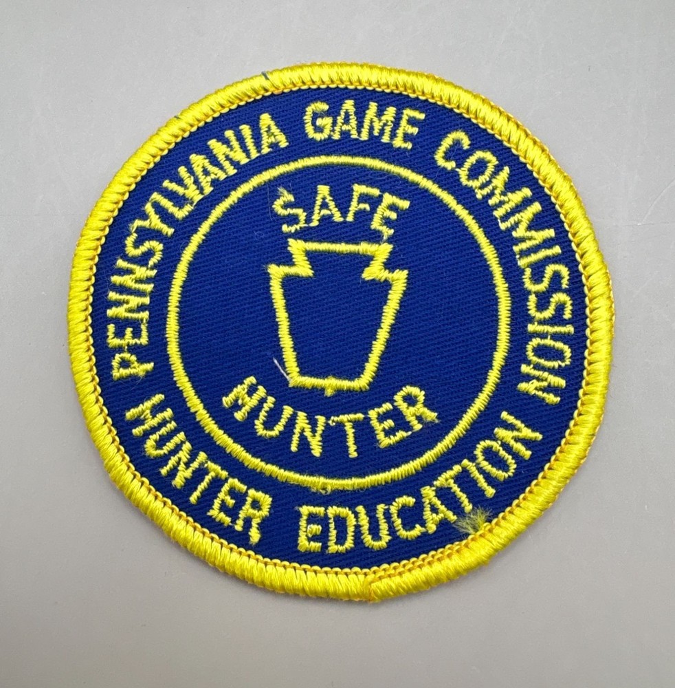 Pennsylvania Game Commission Patch Safe Hunter Education Blue Yellow Embroidered