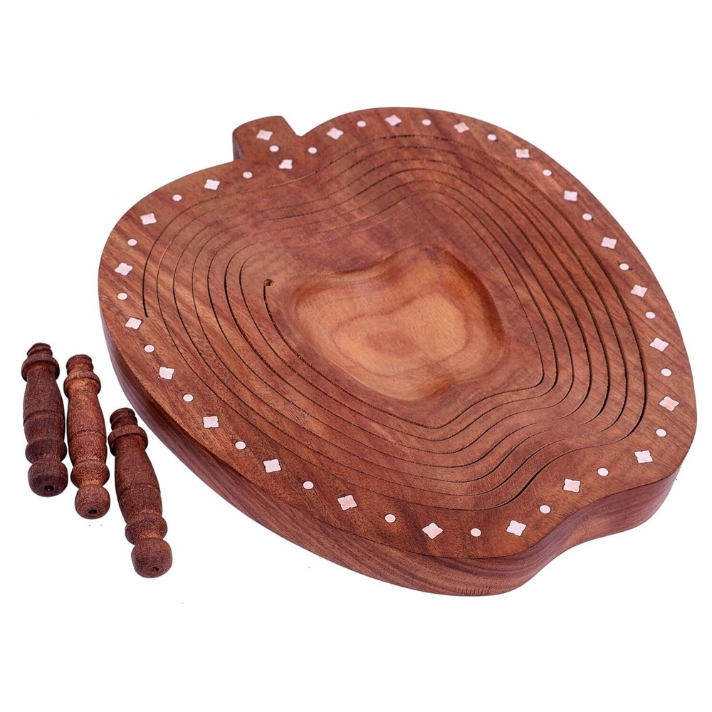 Foldable Handicraft Fruit Bowl Multi Purpose Apple Shape Basket Tray Showpiec...