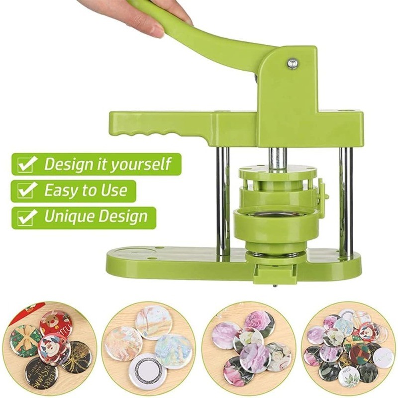 Button Badge Maker Machine kit 37mm (1-1/2 inch) DIY Pin Button Maker Press