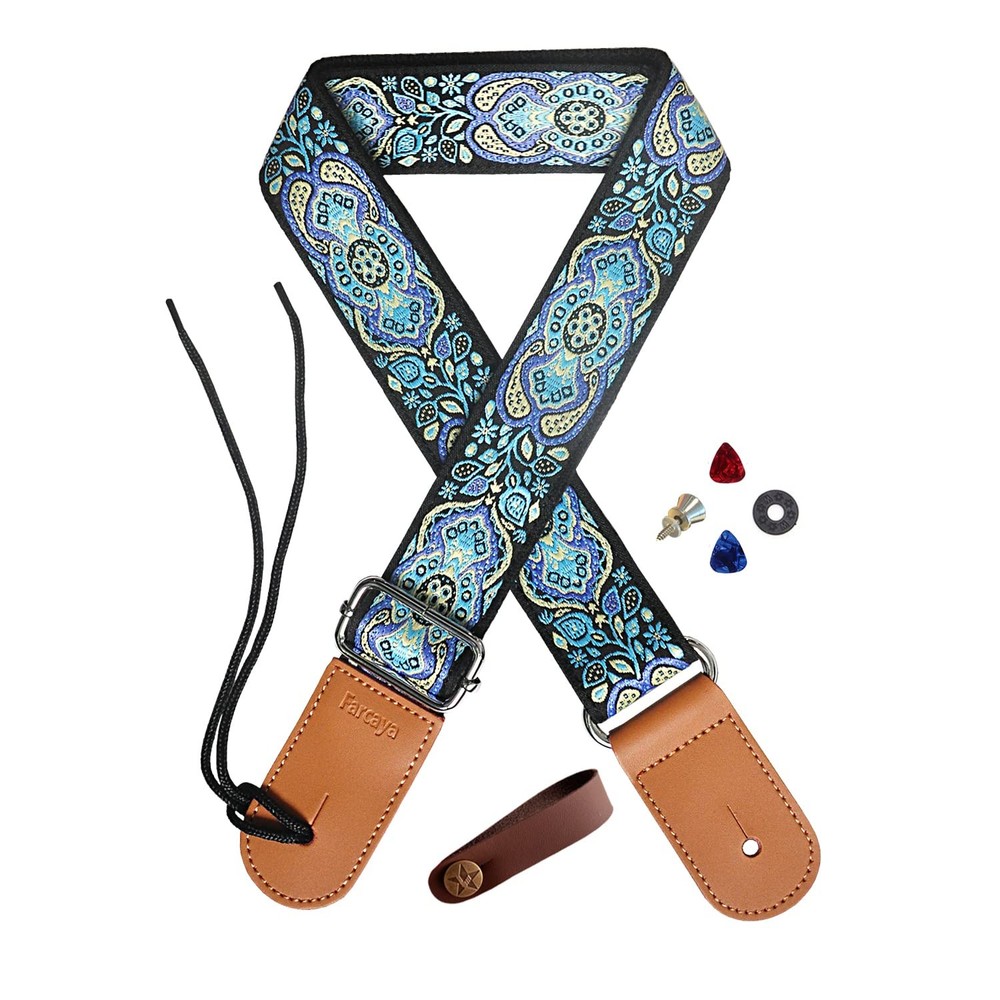 Farcaya Ukulele Strap Jacquard Flower for Soprano Medium, Magic