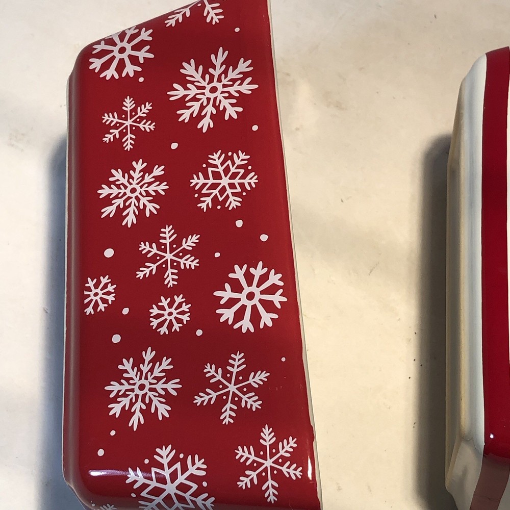 2 Mini Christmas Ceramic Bread Loaf Pans