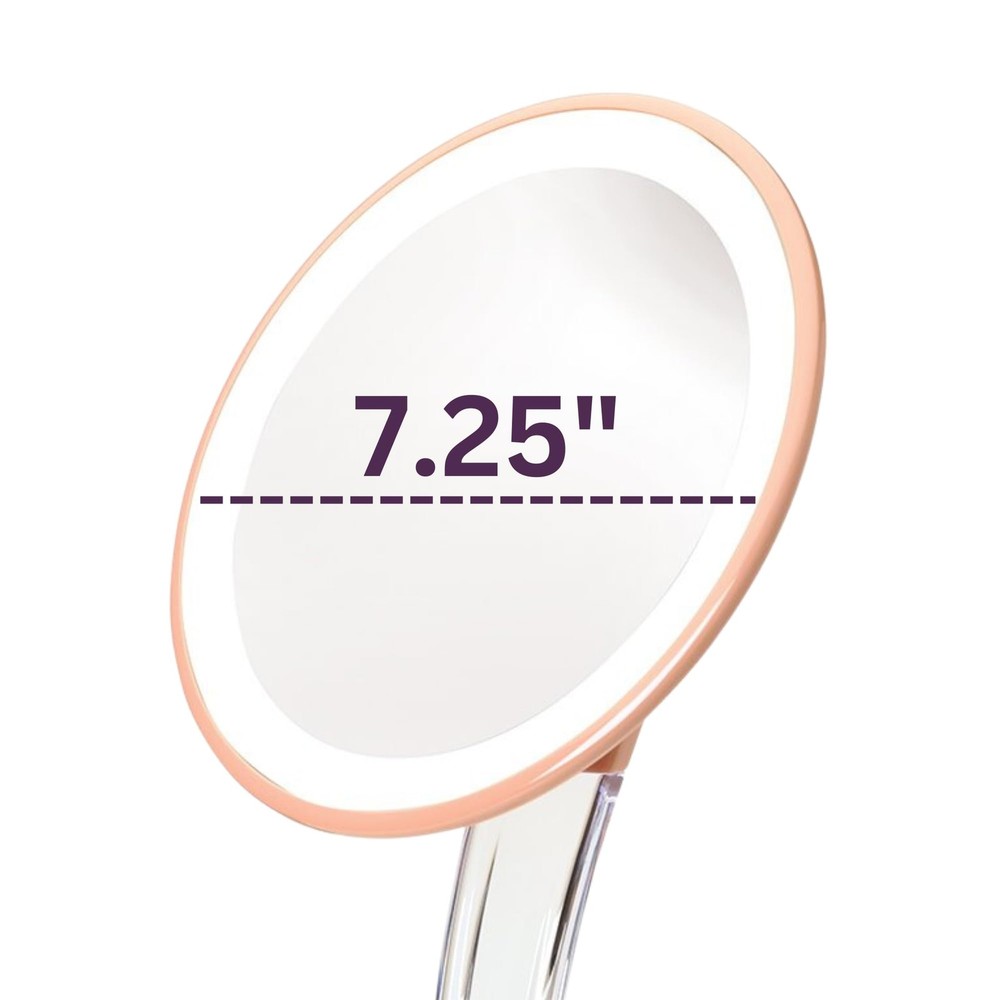 Lighted Tabletop Makeup Mirror - Makeup Mirror with 5X Magnification in Rose ...