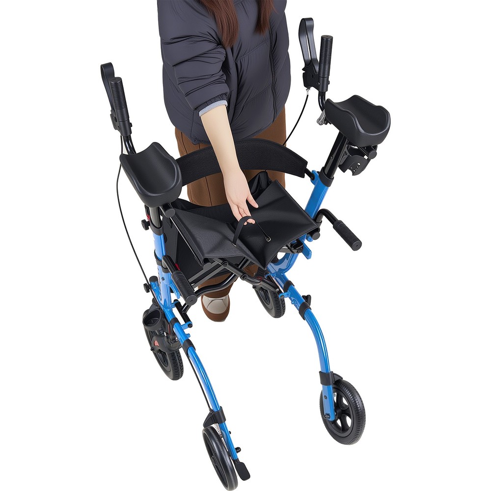 Uimoso Foldable Rollator Walker with Durable PU Wheels for Seniors