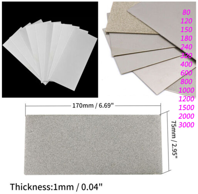 80-3000 Grit Square Diamond Stone Knife Sharpening Plate Whetstone Grinding Tool