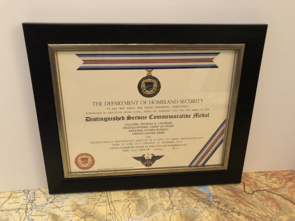 D.H.S. DISTINGUISHED SERVICE COMMEMORATIVE MEDAL CERTIFICATE ~ Type 1