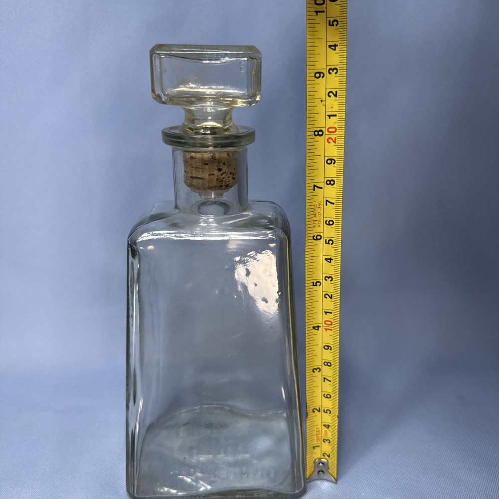 Cuervo 1800 Bottle, Empty, Original Stopper, Clear Decanter.
