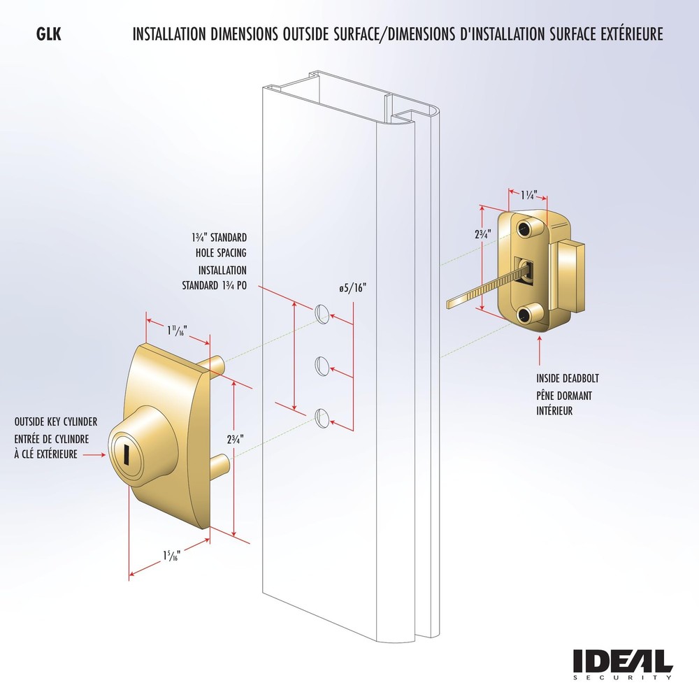 Ideal Security Model GLK Deadbolt for Storm and Screen Doors, Key Lock, Black
