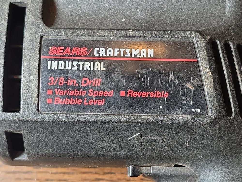 Sears Craftsman 3/8 Inch Drill Corded Variable Speed Reversible Tools WORKS