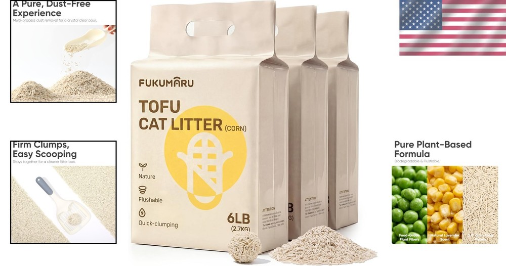Dust-Free Tofu Cat Litter 18lbs - Quick Clumping & Low Tracking Solution
