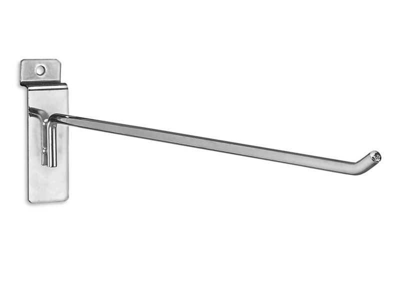 20 Slatwall Hooks -  6" inch chrome