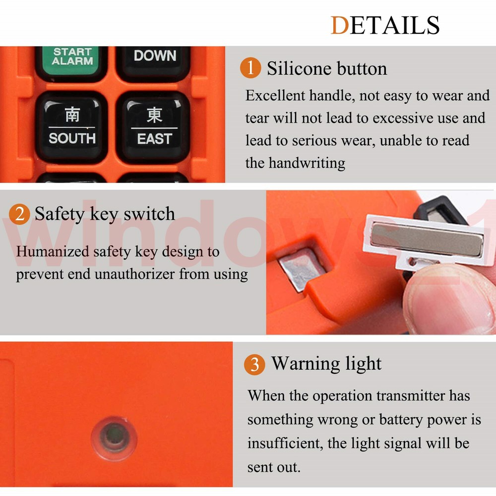 Crane Wireless Remote Control Electric Lift Radio Switch Transmitter Receiver