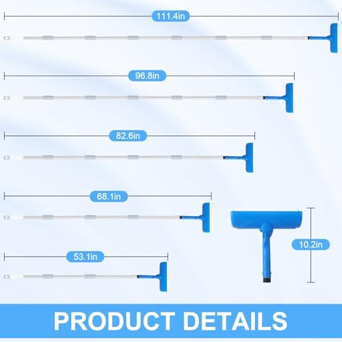 Ceiling Paint Roller No Drip Kit – 111-Inch Extension Pole Included, 10 Inch