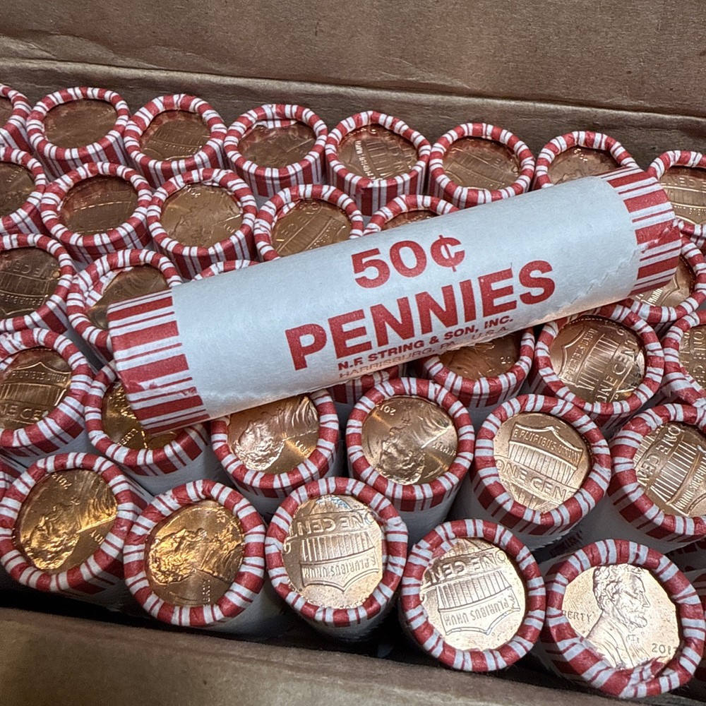 2013 P Lincoln Cent Penny Roll Uncirculated Original Bank Wrapper Free Shipping