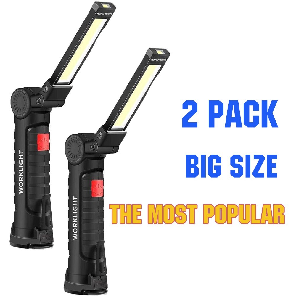 Rechargeable LED COB Work Light Mechanic Flashlight Lamp Magnetic Base Bright