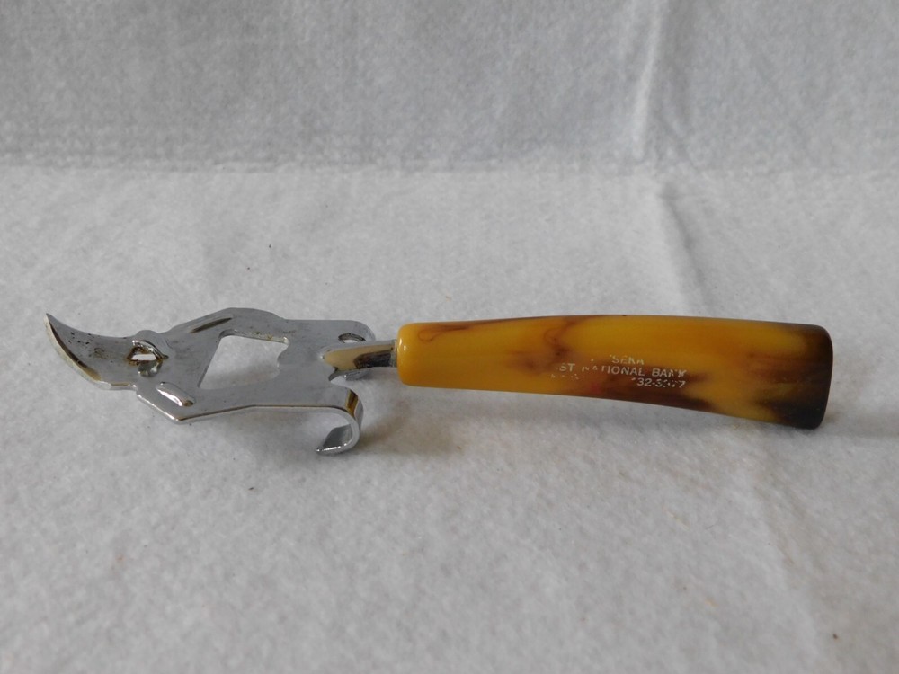 Vintage Bakelite Handle Can Bottle Opener Butterscotch