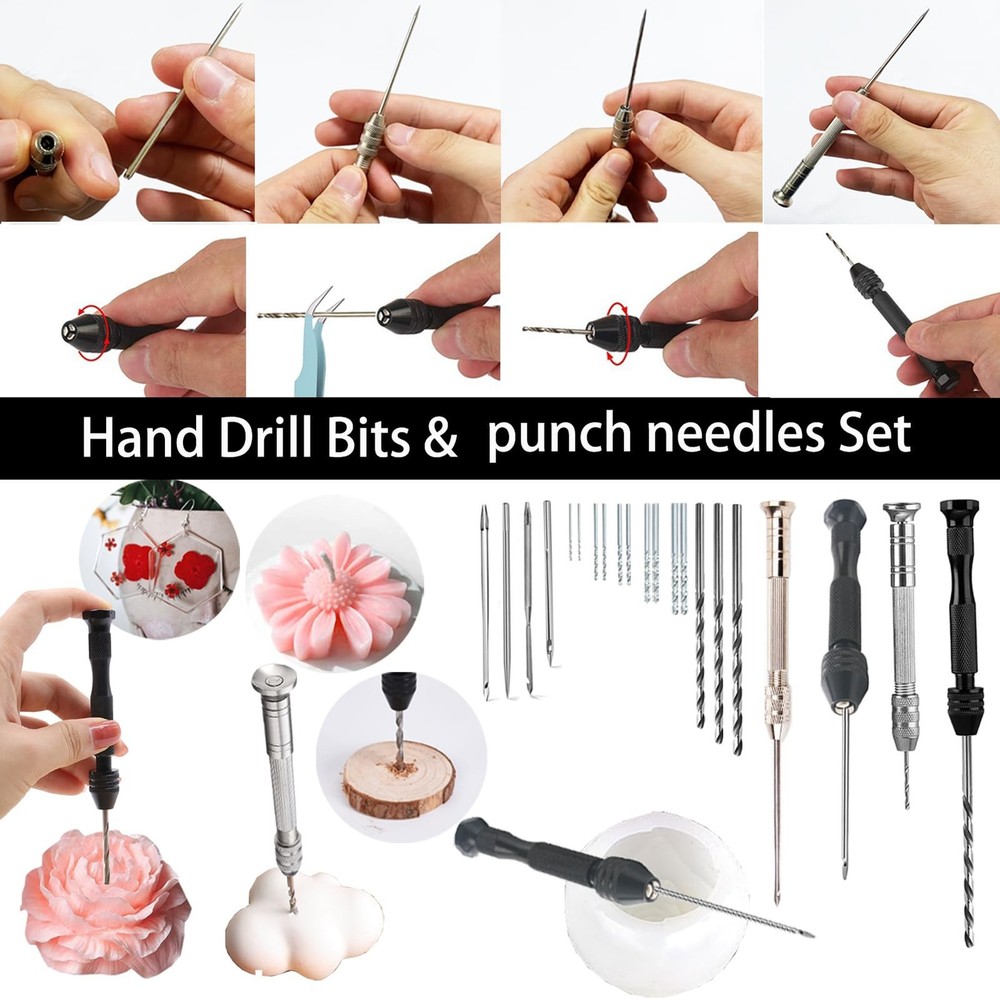 37PCS Candle Making Tools Set Adjustable Punch Needle Long Silicone Mold Need...