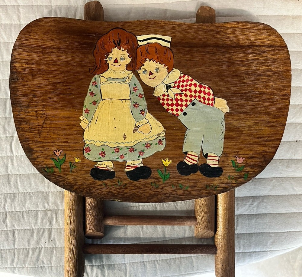 Vintage Raggedy Ann and Andy Stool
