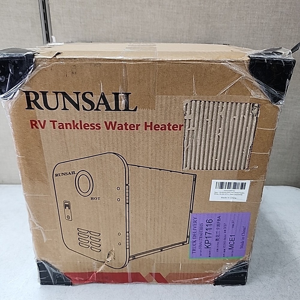 NEW Runsail RV Hot Tankless Wather Heater 65,000 BTU. White