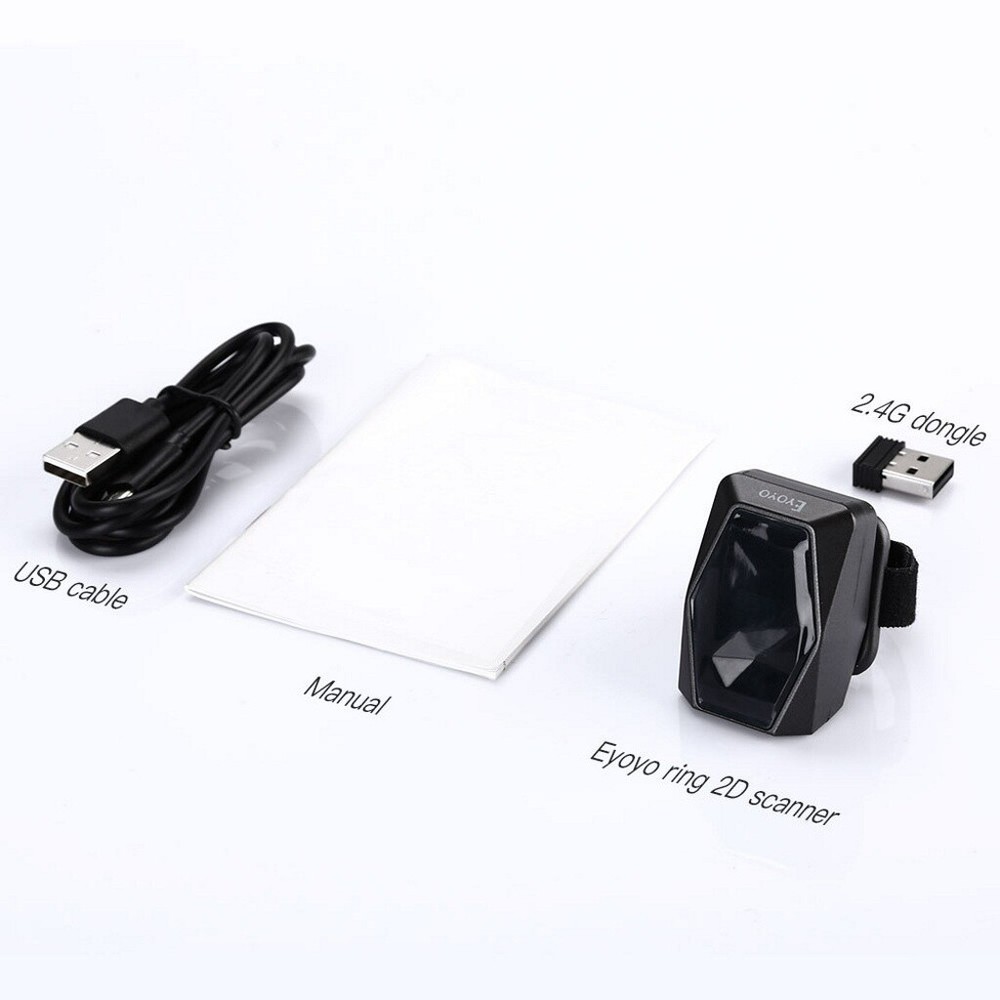 Eyoyo Mini Finger Barcode Scanner Wireless 2D Wearable Ring Scanner for PC Phone