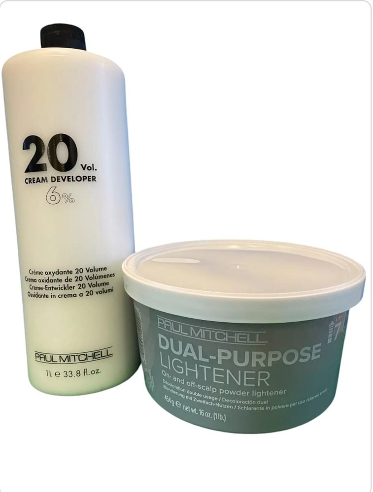 Paul Mitchell Dual Purpose Powder Lightener  16oz & Developer 20 v 16 oz