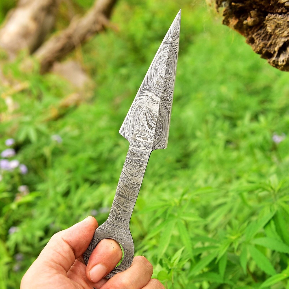 DAMASCUS Double Edge Military Combat Fixed Blade throwing boot Boot Knife ring