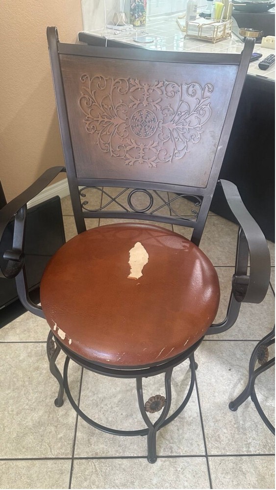 Two Counter Height Metal Bar Stools