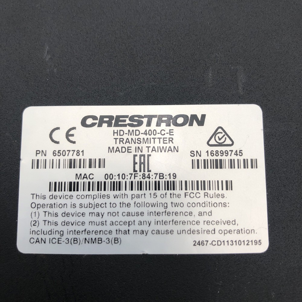 Crestron HD-MD-400-C-E Multiformat Switch And Receiver READ B