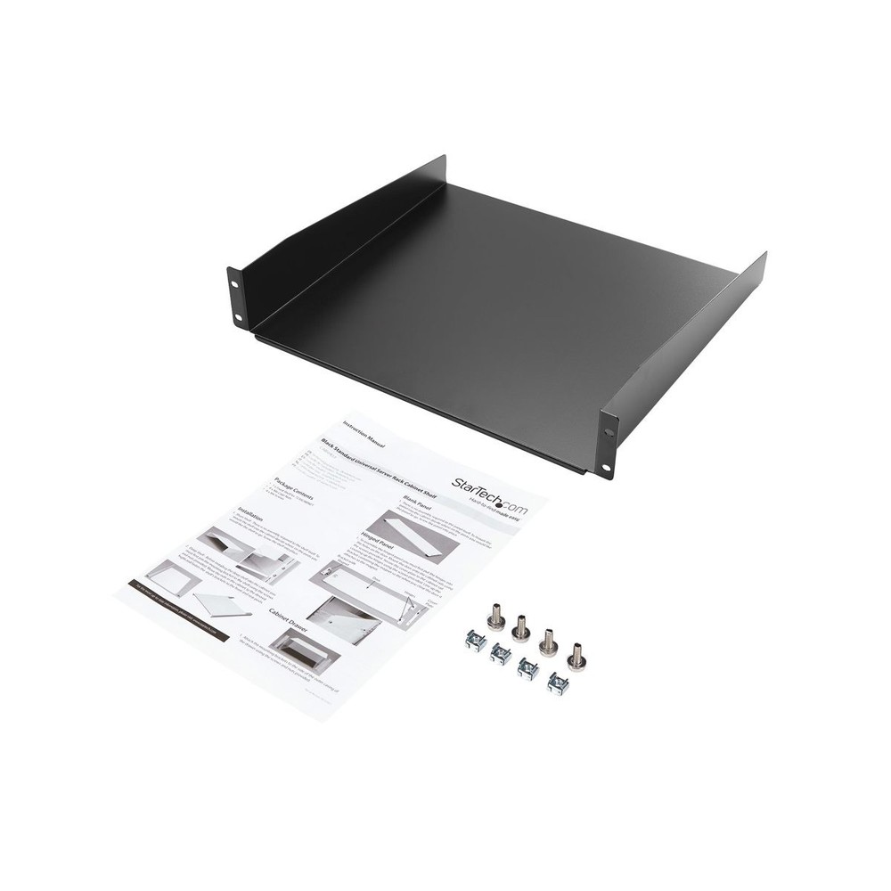 StarTech Standard Universal 2U Server Rack Cabinet Shelf, 44.2lbs Capacity