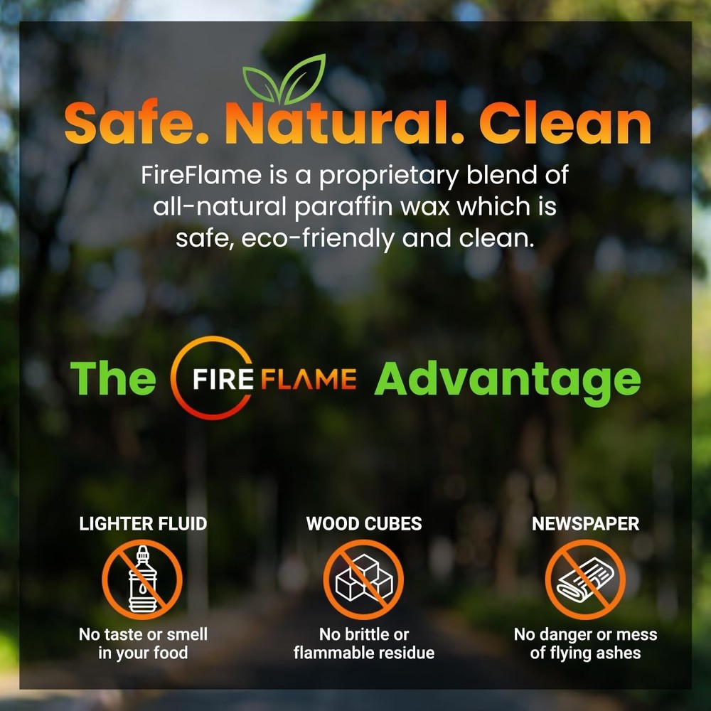 Quick Instant Fire Starter - 100% Waterproof, Odorless & Non-Toxic Fire Solution