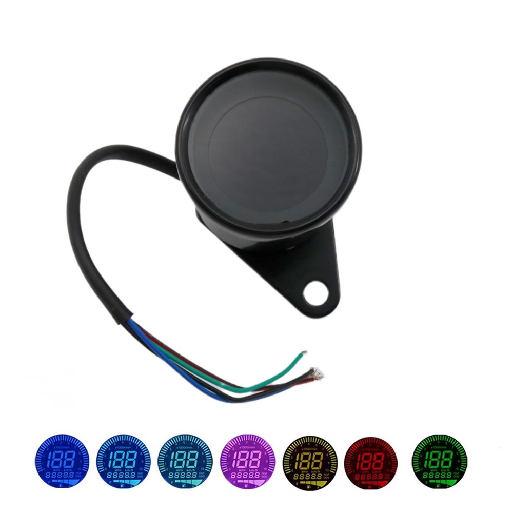 LCD Digital Speedometer Odometer Tachometer For Motorcycles Universal