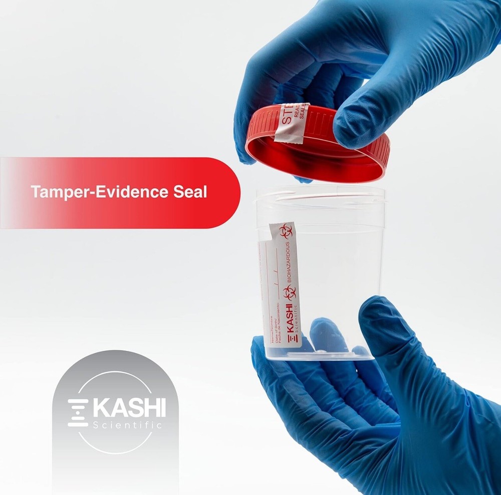New-KASHI 100mL Tamper Evident Specimen Collection Cup.