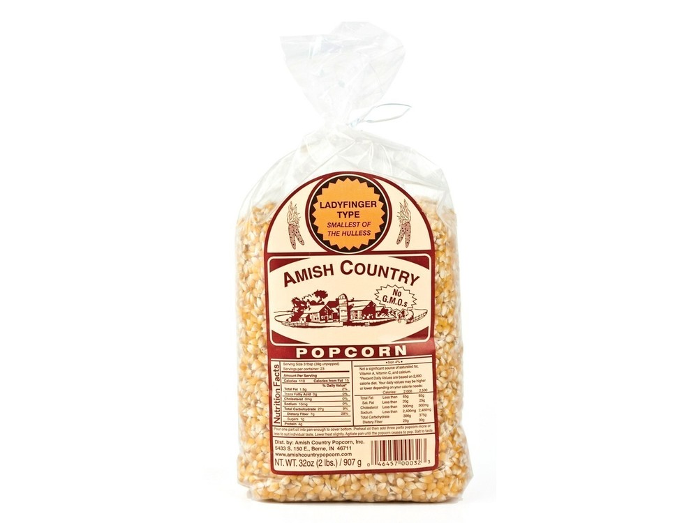 Ladyfinger Popcorn (2) 2 Pound Retail Packages Popcorn Kernels Free Shipping