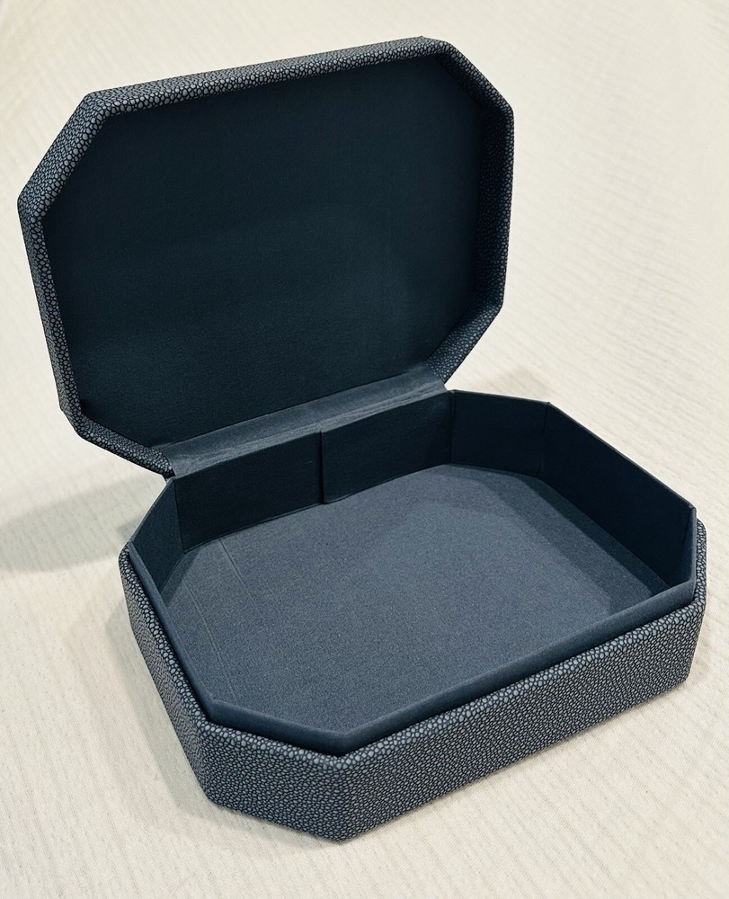 Small FAUX SHAGREEN BOX Blue STUDIO MCGEE Threshold Target HOME DECOR