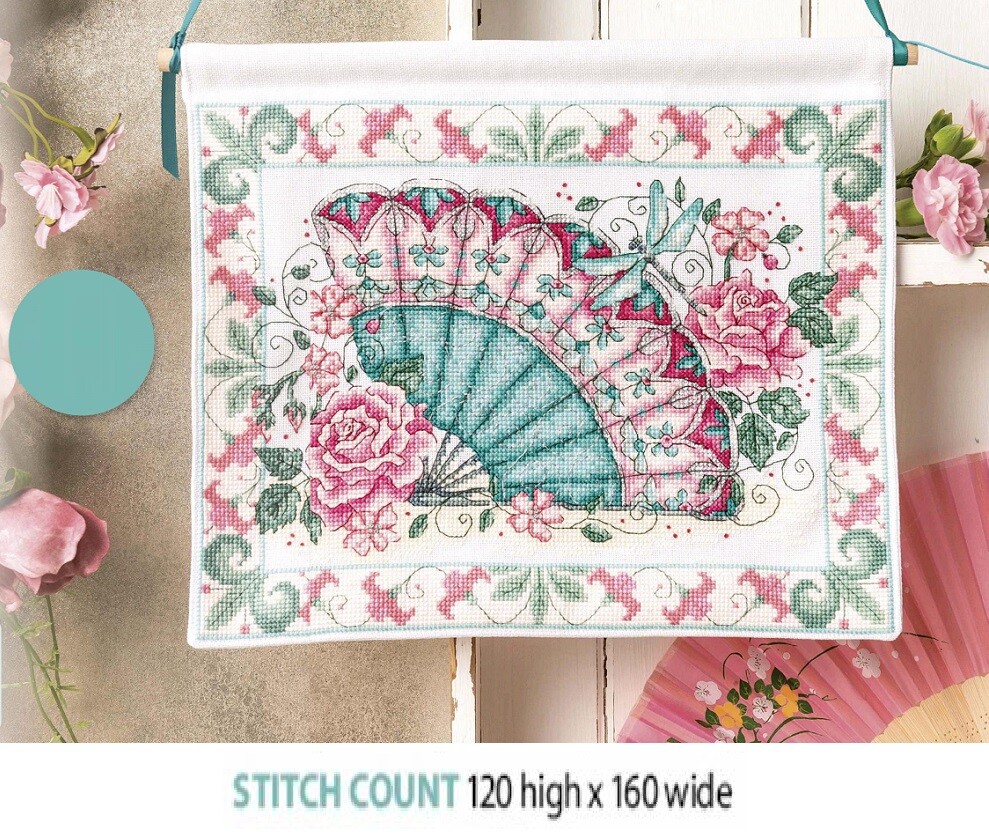 ORIENTAL FAN  CROSS STITCH PATTERN  ONLY    ALS  QV