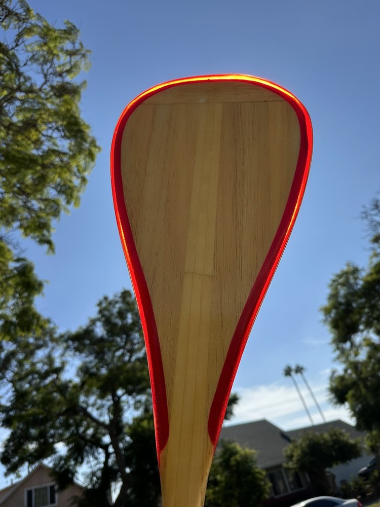 Balsa Wood Outrigger Racing Canoe Paddle Al Ching Signed! 48” Mudbrook