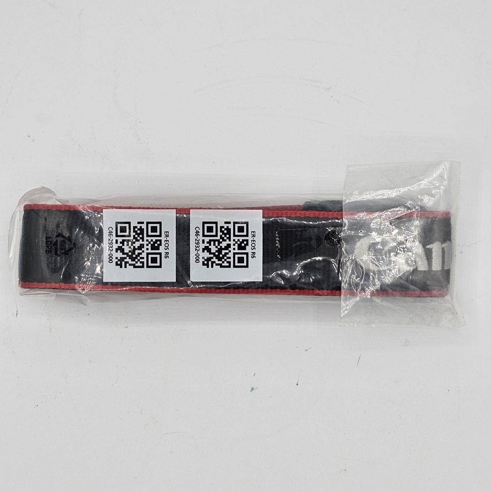 Canon EOS Camera Neck Strap, Genuine, Black/Red - New In Package