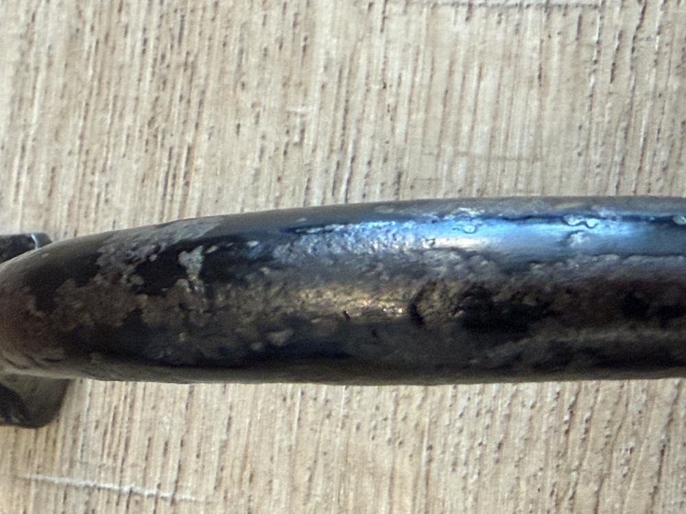 X4 VINTAGE IRON PULL HANDLES RUSTIC D HANDLES