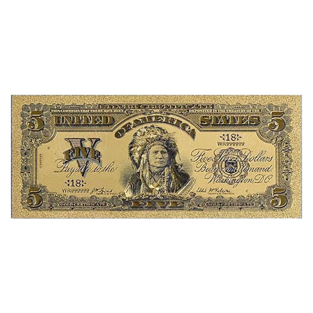 1899 $5 Silver Certificate Indian Chief