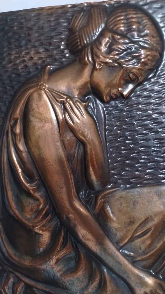 VINTAGE EMBOSSED COPPER RELIEF ARTWORK - 11"×7"
