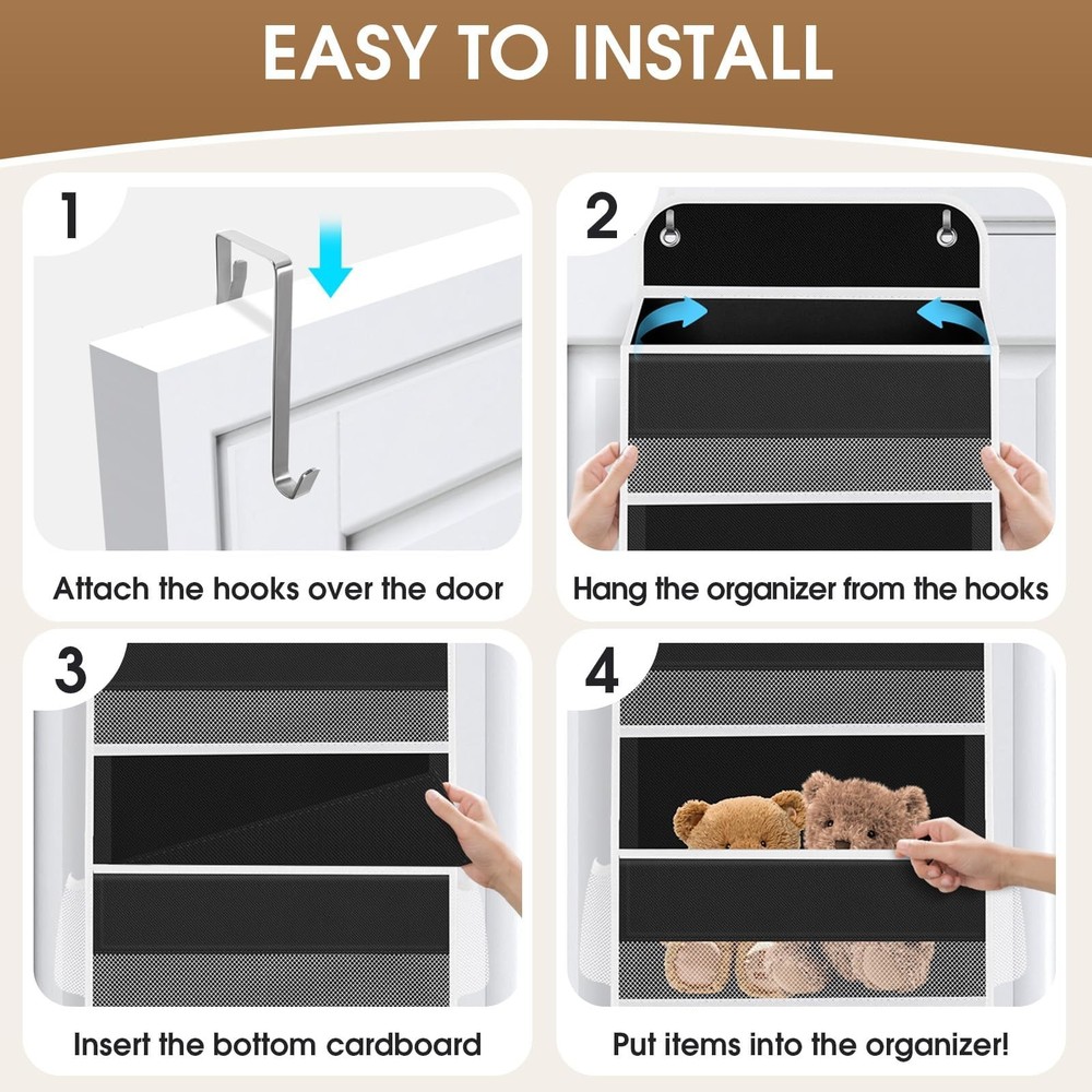 1 Pack Over The Door Organizer, Hanging Storage Organizer with Clear Window, ...